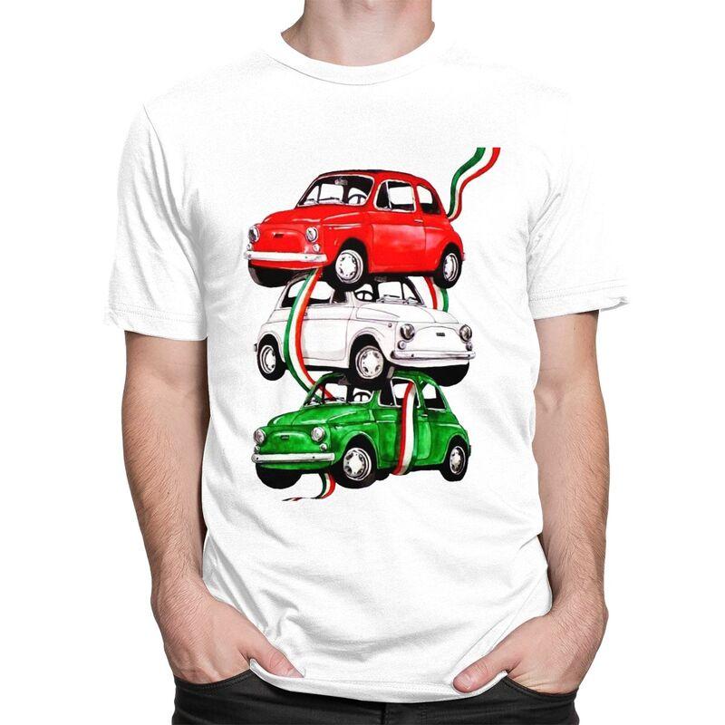 Custom Male Vintage Italy Flag Car T Shirt ShortSleeve Cotton Tshirts Tshirt Casual Italian Pride Tees Loose Fit Clothing