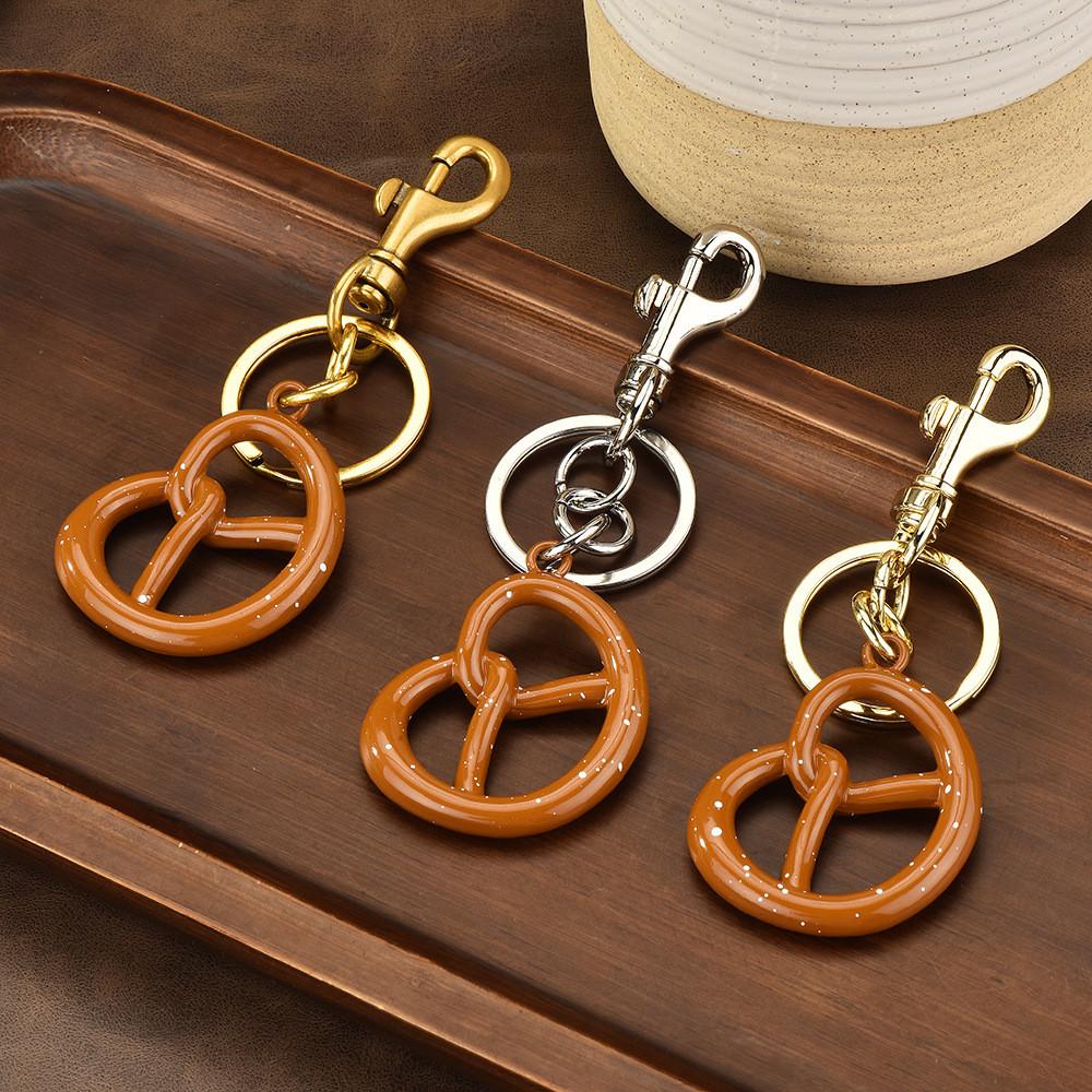 Style Fruit Keychain Keyring With Resin Dimpled Alloy For Car And Bag Decor