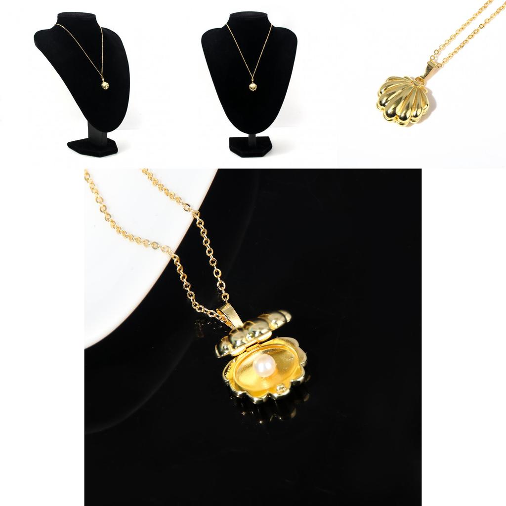Mermaid Melody Pearl Necklace With Shell Design And Metal Chain For All