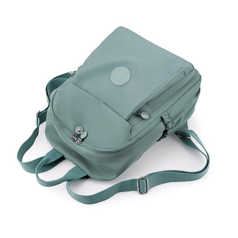 Solid Color Backpack Women Commuter Large Capacity Nylon Lightweight Backpack