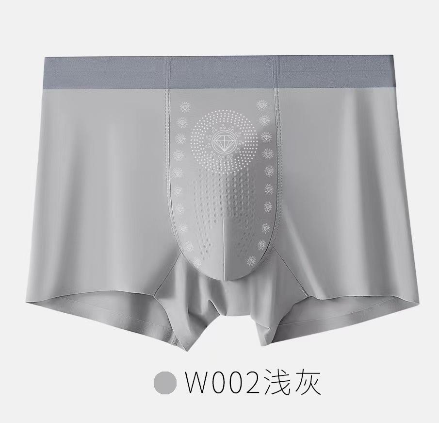 Men's Ice Silk Underwear with Antibacterial Crotch and Men's Flat Corner Shorts