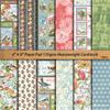 12 Sheets Retro Bird & Flower Background Paper for Journaling and Collage.