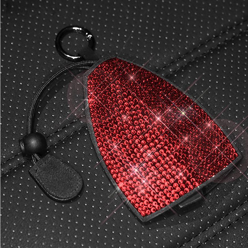 

Модные красные стразы со стразами, аксессуары для салона автомобиля, серия хрустальных чехлов на руль, блестящий декор для женщин key case