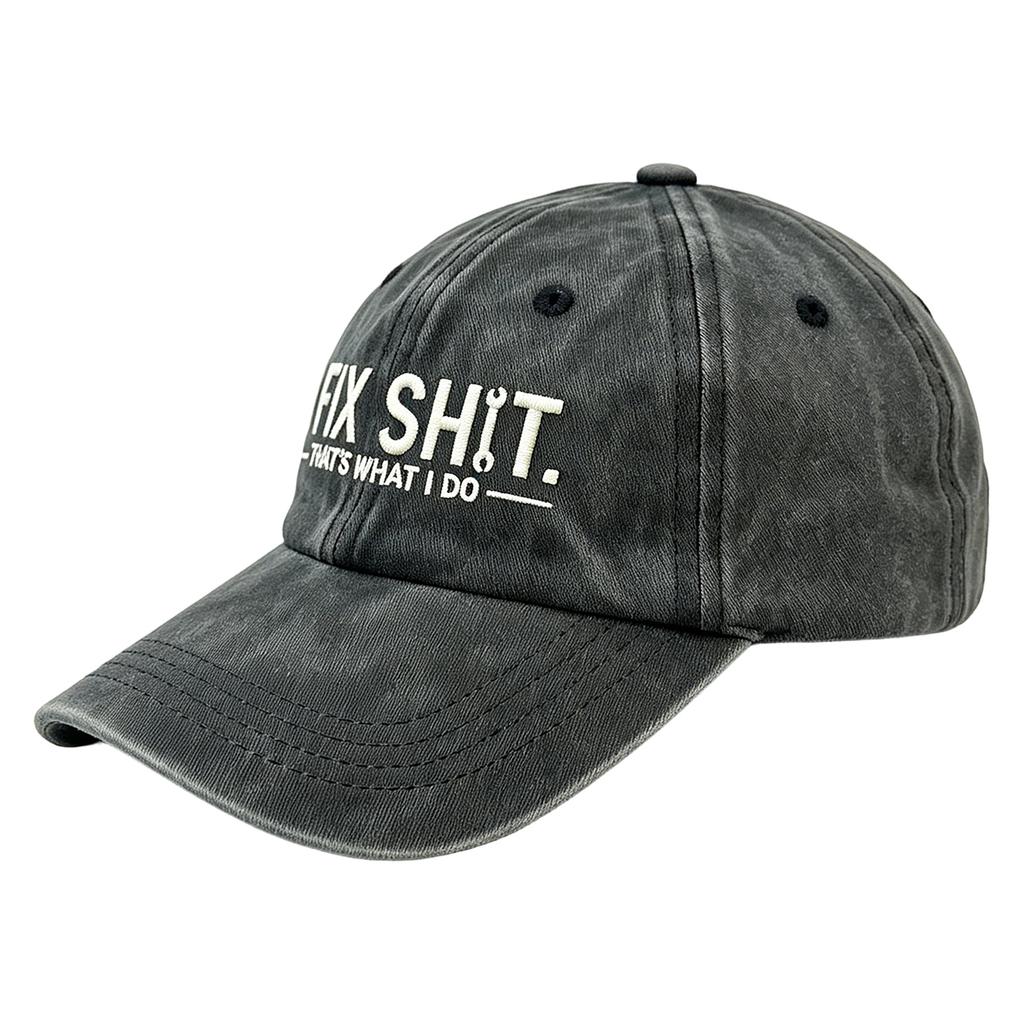 Soft Top Baseball Cap Adjustable Washed Cotton Twill Dad Hat Embroidered Statement Text Design Casual Outdoor Headwear