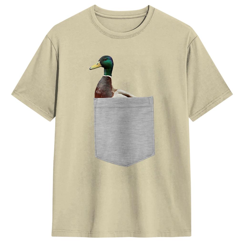 Your Pocket Funny Mallard Duck Peeking Ou T Shirt Unisex Y2K Casual T Shirts Summer O Neck Fashion Tees Print Oversized Tops