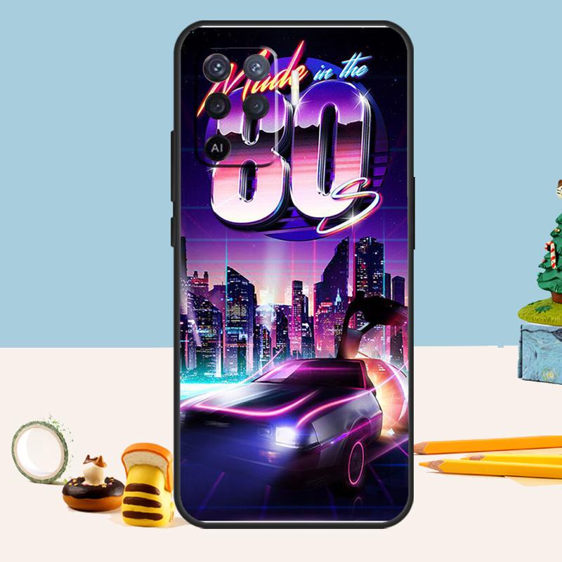 Synthwave 80s Retro Car Case For Oppo A76 A96 A16 A17 A57 A60 A40 A80 A18 A38 A58 A78 A98 A15 A54 A74 A94 A6 A5 Pro