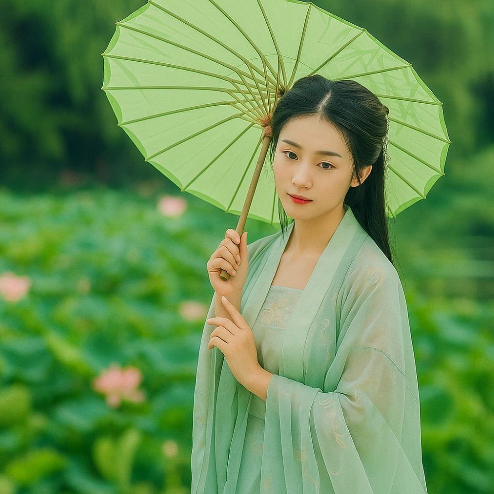 Bamboo Ancient Dance Umbrella Handmade Costume Parasol Oil Paper Umbrella  Hotel Ceiling