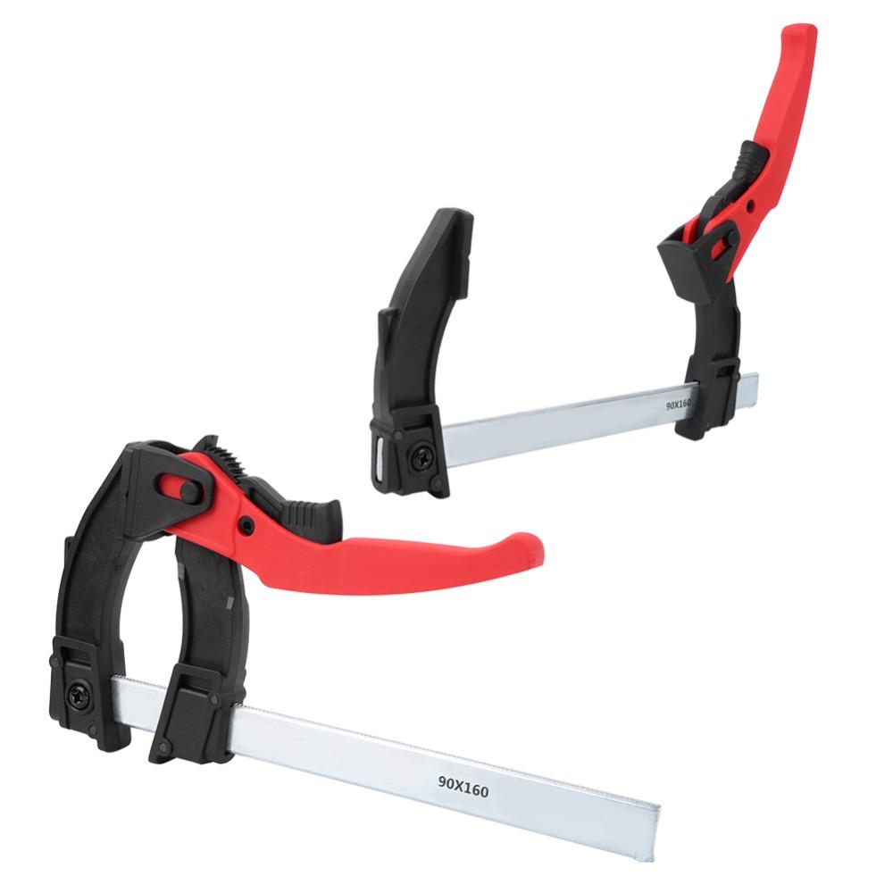 One Handed Woodworking Clamp Ratchet Mechanism Bar Clamp Durable F Clamp Woodworking