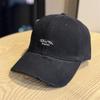 New Letter Embroidered Baseball Cap Women's Spring and Summer Wide Brim Big Face Showing Face Small Cap Big Head Circumference Hat