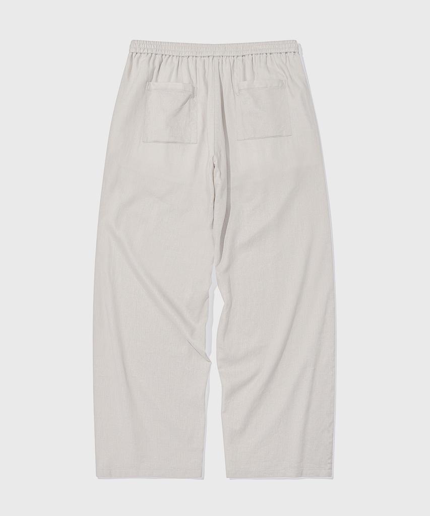 KIIMUIR (Women) Summer Semi-Wide Linen Pants_Light Gray