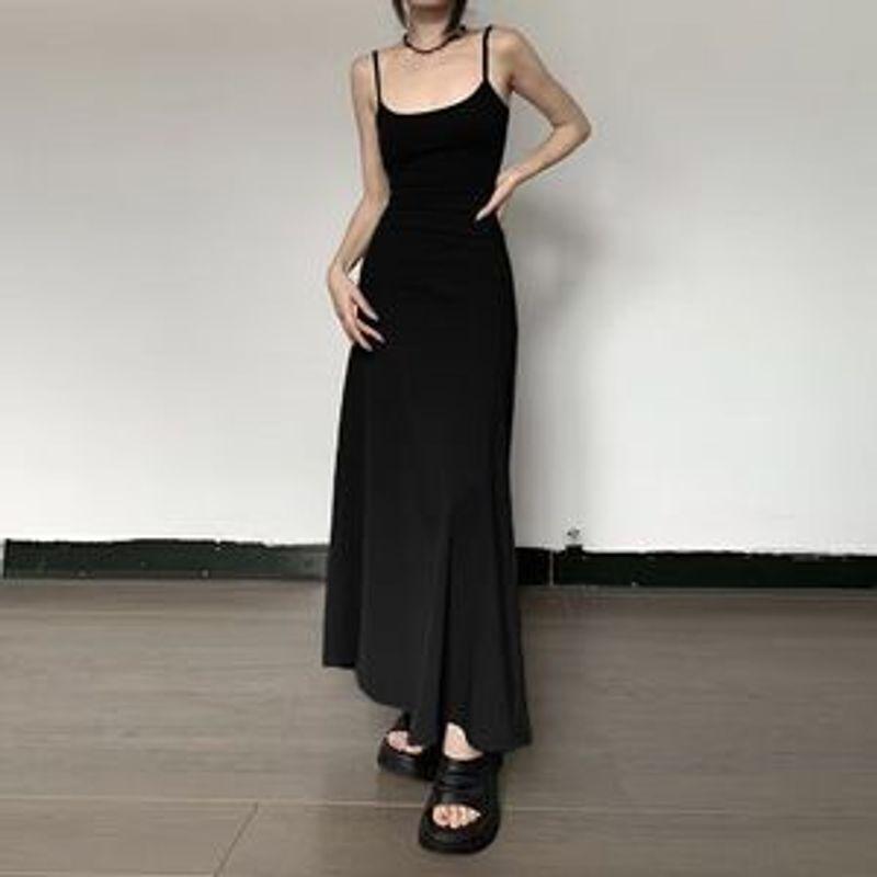 

Gusty New Fairy Hot Girl A- line Elastic Slip Dress Black M