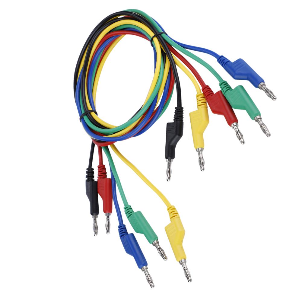 5pcs P1036 High Voltage Double Headed 1M 4mm Banana Plug Cable Test s For Multimeter