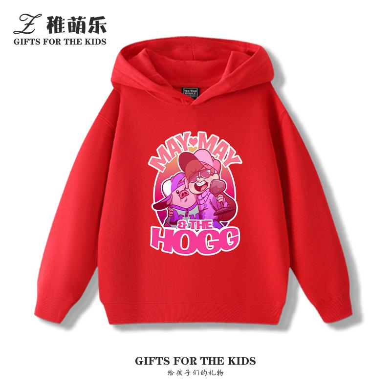Gravity Falls Anime Fun Hooded Sweatshirt Boys Girls Children's Fall and Winter Padded Cute Casual Trend Warm Long Sleeve Top