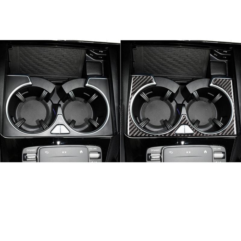 For Mercedes Benz GLE W167 Accessories -2024 Center Cup Holder Decal Trim Real Carbon Fiber Cover Stickers Car Interior