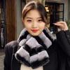 New fashionable chinchilla color imitation Rex rabbit hair scarf, female winter double-sided thickened encrypted cross-haired collar