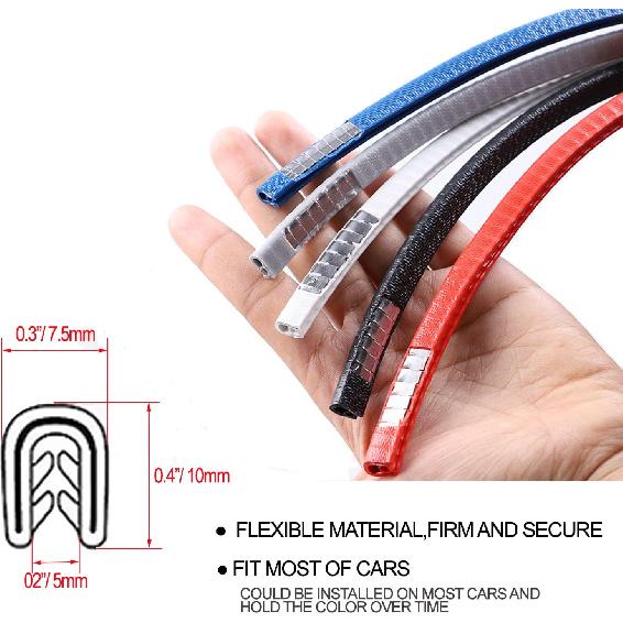 Car Door Edge Guards Black, 32.8Ft(10M) Car Door Edge Protector Rubber U Shape Edge Trim Universal Fit For Jeep Trucks Offroad SUV All Vehicles With