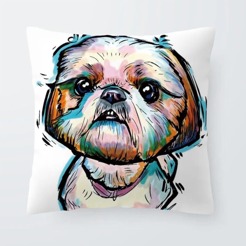 

Dachshund Dog Schnauzer Animal Cushion Golden Retriever Pillow Case Vintage Toss Pillow 45X45Cm 12x12Inch