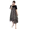 Summer Temperament Belly-covering Splicing Floral Dress Women's Large Size Fat Sister Loose and Thin Fake Two-piece Dress