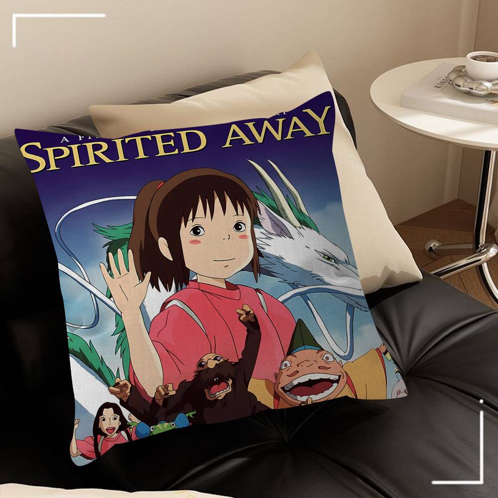 Spirited Away Anime Poster Maple Design Cushion Cover Happy Autumn Harvest Decor Holiday Decorati Pillow Cover