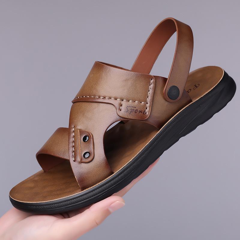 

Summer sandals men s 2025 new outer wear seaside non-slip beach shoes soft sole dual-purpose dad cool slippers 44