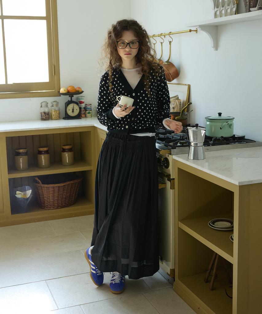 Opeundoeoseutyudio Tiered Maxi Skirt Black