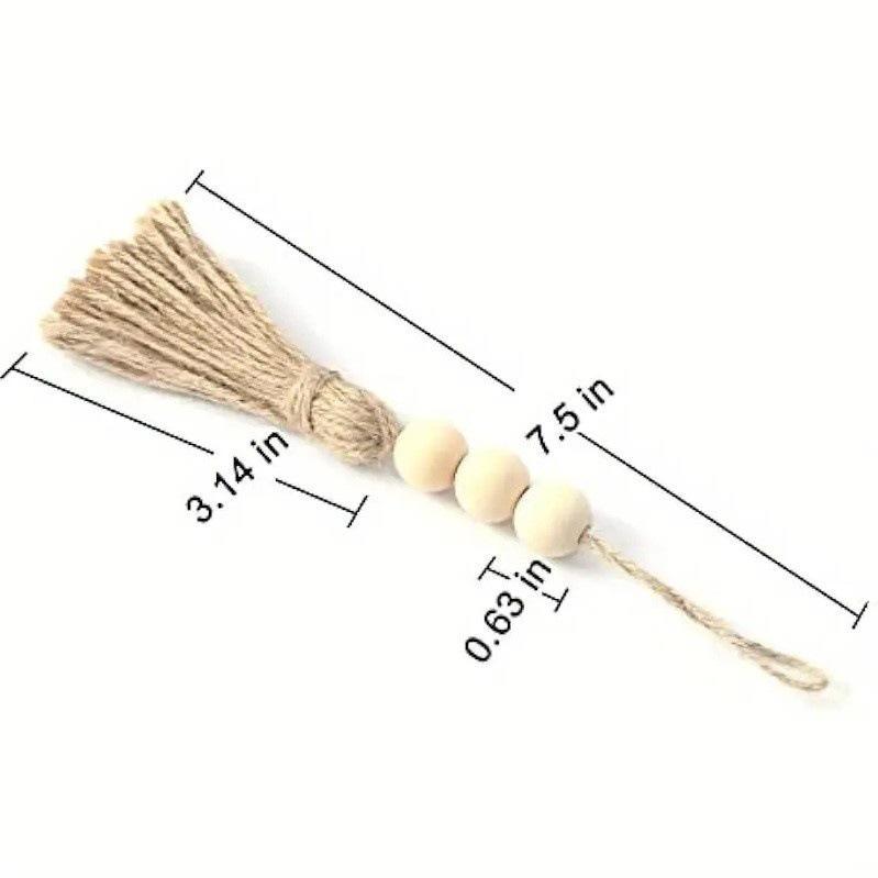 Boho Farmhouse Beaded Tassel Wall Hanging for Newlyweds Housewarming Decor