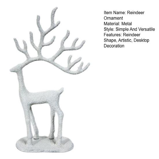 Yousheng Christmas Reindeer Statue Minimalist Artistic Deer Figurine Metal Animal Sculpture Home Office Desktop Decoration Ornament