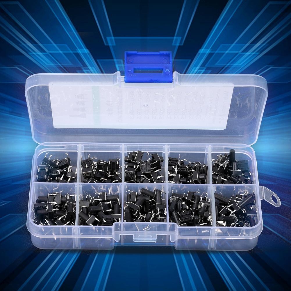 200PCs Tact Switch Kit Industrial Accessory Hardware Parts 10W Flick Interrupter Kits200PCs