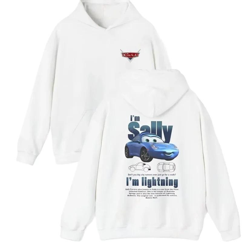 Autos Cartoon Print Hoodies Lightning McQueen Hoodies Oversized Anzug Herren Damen Sweatshirt Partneroutfit Kleidung