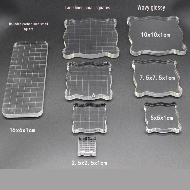 

Акриловый штамп с кружевным узором и прозрачной ручкой 10x10x1CM Lace Scoring Small Square