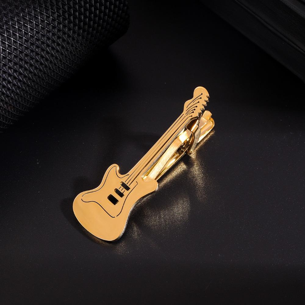 

Титановая сталь Зажим для галстука в виде гитары Инструмент Фортепиано Пряжка для галстука Креативная Музыкальная нота Значок для галстука Мужской Style 11