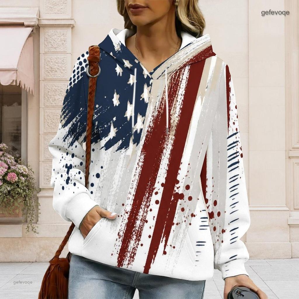 Plus Size Ladies Drawstring Hooded Sweatshirt Long Sleeve Loose Soft Casual Fashion Daily Top