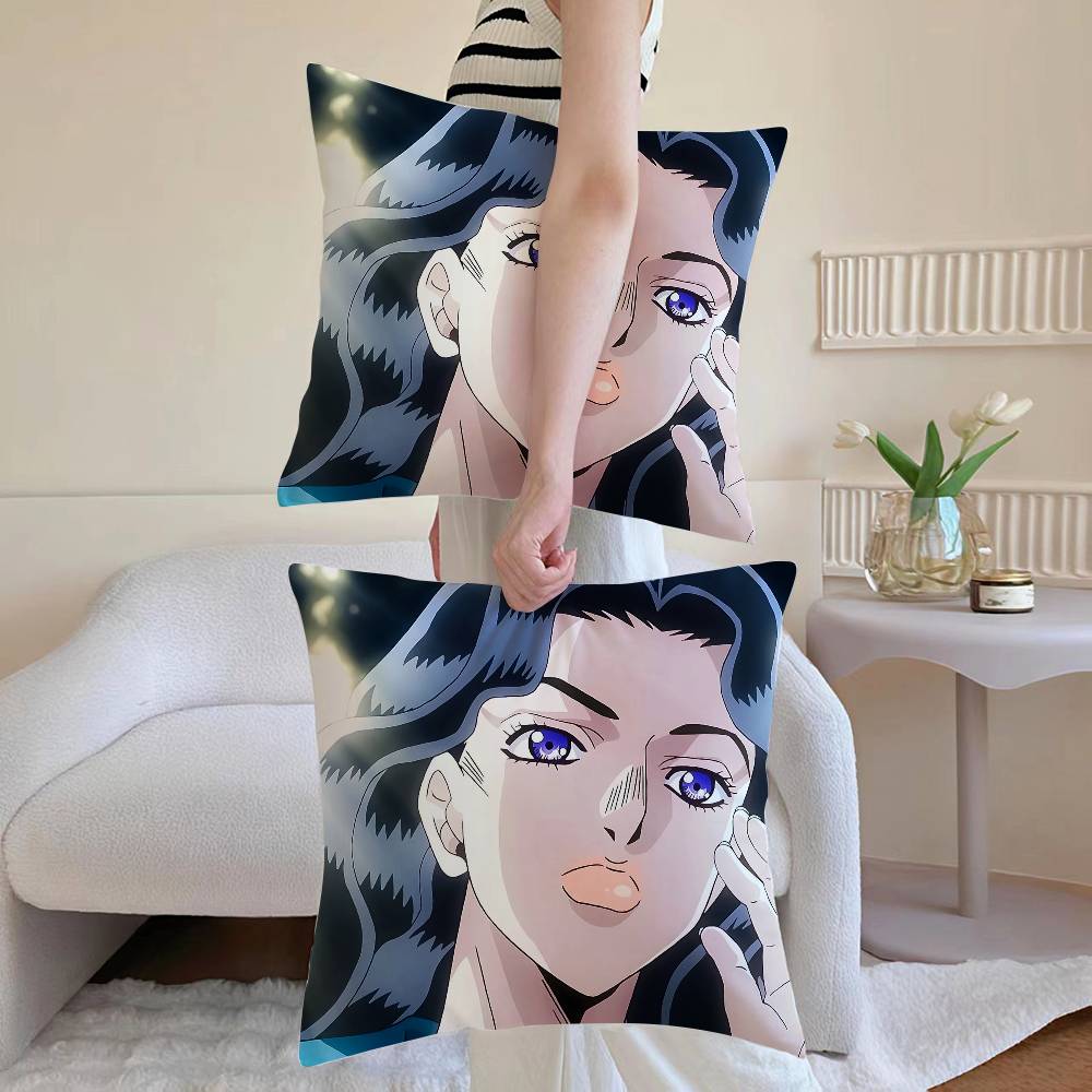 JoJos B-Bizarre Adventure Pillow Case Anti-dustmite Pillowcase Invisible zipper silky Sofa cushion cover