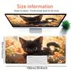 1pc Large Gaming Mouse Pad, UV Reactive Non-Slip Desk Mat, Washable PolyesterCate, Kitten, FlowersComputer Pad with Vibrant Game Machine Pri