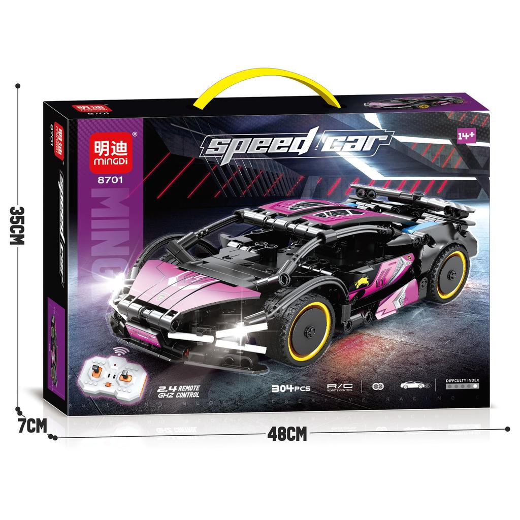 Mindy 1:18 Remote Control Car Model 2.4G Technology Car Assembly Building Block Boy Gift Racing Toy Building Block Car