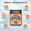 Portable Solar Fans 10000mAh LED Lantern Rechargeable Solar Powered Camping Fan 4 Speeds Powerful Wind 90° Folding Ventilador