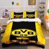 Juegos de cama con logo amarillo "BVB 09" Juegos de fundas nórdicas Fundas nórdicas Fundas de almohada(1 * Funda de edredón 2 * Fundas de almohada, sin relleno de edredón)