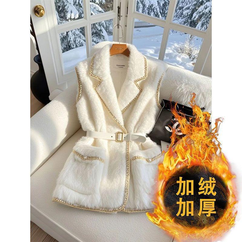 

Жилет женский новый зимний ощущение маленький модный многослойный ношение белый жилет утолщенное пальто S Below 50kg