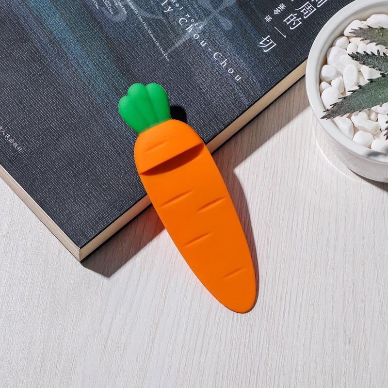 Cute Silicone Carrot Bookmark Cartoon Student Reading Available for Cross-border Sale (Orange,12*3.5cm) оранжевый