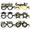 Pack Of 6 Black And Gold Graduation Glasses 2025 Glitter Eyeglasses For Photo Booth Props And Party Favors