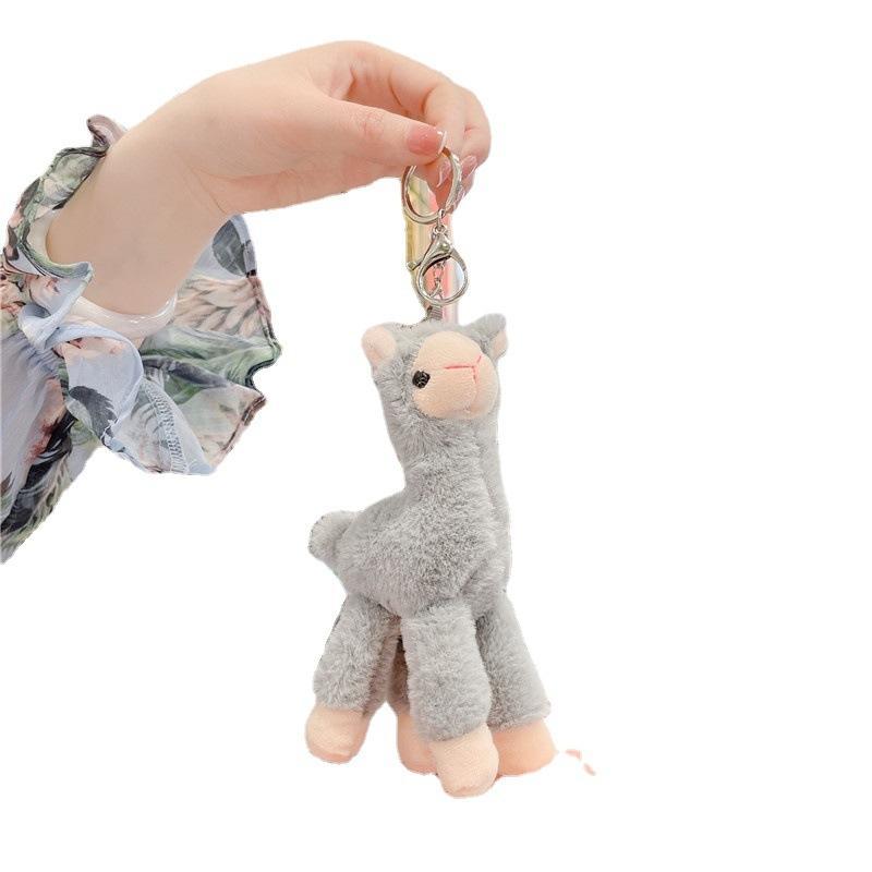 1 Pieza Peluche Alpaca Oveja Animal Llavero Suave Lindo Colgante Hecho a Mano Llavero Adorno Regalo Decoración Diy