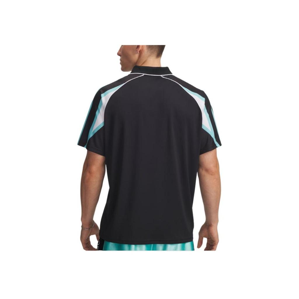 Under Armour Buchstabe V-Ausschnitt Raglanärmel Kurzarm T-Shirt Herren Oberteile Schwarz 6009087-001