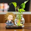 Creative Resin Monk Hydroponic Vase for Home and Office Decor