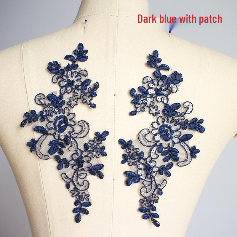 Toppe Ricamate ad Applicazione in Pizzo Fatte a Mano per Abito da Sposa e Accessori per Capelli della Sposa - Bianco, Rosso, Nero