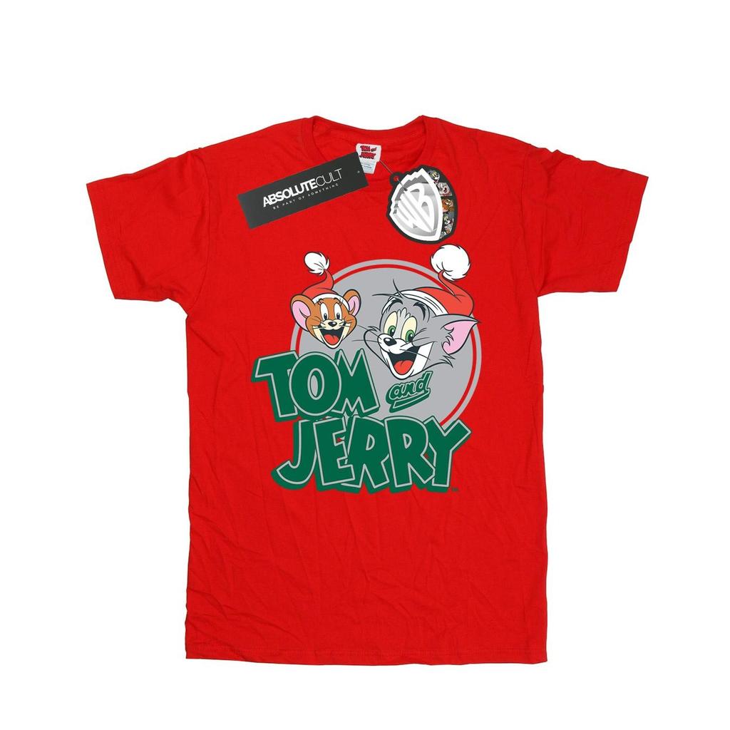 Tom And Jerry Mens Christmas Greetings T-Shirt