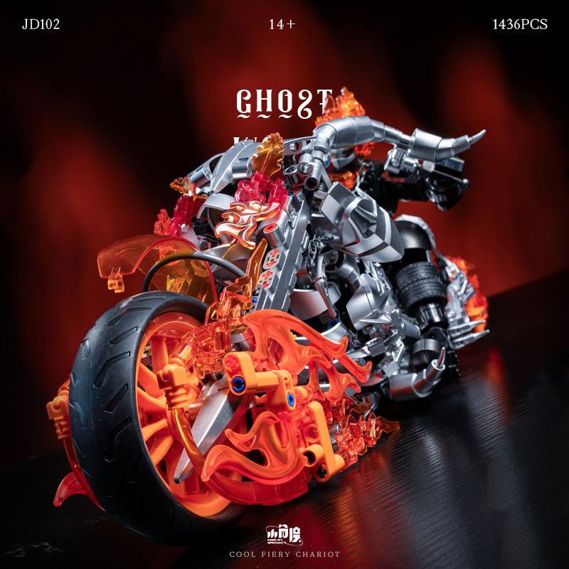 Ghost Rider Challenging Assembly Model Kit, Advanced Marvel Collectible Figure, DIY Motorcycle Rider Skeleton Toy Project