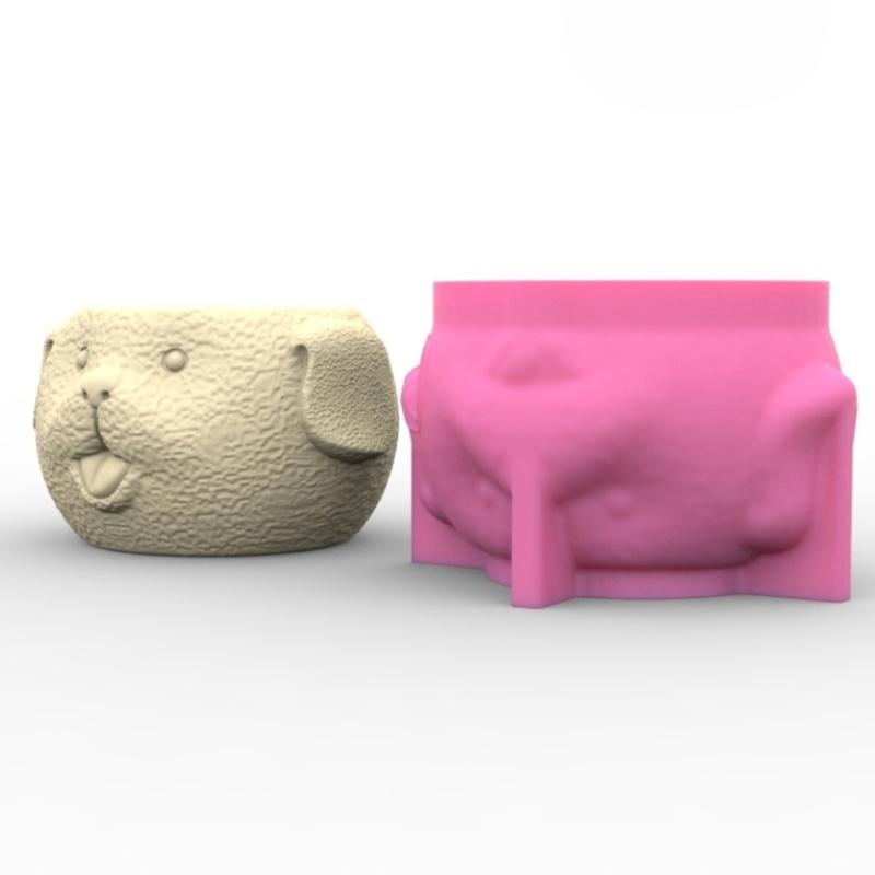 Versatile Silicone Mold Concrete Molds Silicone Casting Mold Dog Shaped Vase Mold Suitable for Vases Pen Holder Crafts