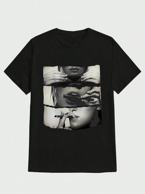 2025 New Essential Cotton Unisex T-Shirt Fashion Printing Soft Breathable Crew Neck Fashion Men's and Women's T-Shirts One Piece