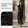 Abbigliamento Donna Estate Stile Europeo Abito Lungo Cotone Senza Maniche Monocolore Vestibilità Larga Scollo a V Casual