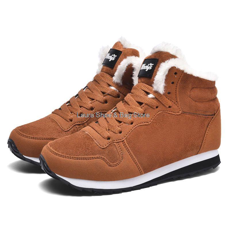 Fashion Winter Boots Men Ankle Snow Boots Warm Plush Cutton Shoes Men's Winter Shoes Casual Sneakers Male Black Blue Booties Size 36-48